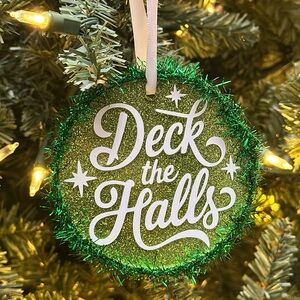 Green Glitter Holiday Ornament